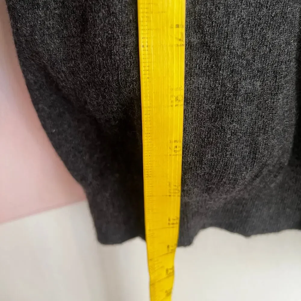 Gray Wool Sweater Collared Made in Italy‎ Minimalist Classic Luxury Small - Picture 7 of 9